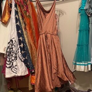 Chic Asymmetrical Brown Dress